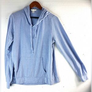 Weatherproof Vintage M Blue Micro Checked Pullover Hoodie